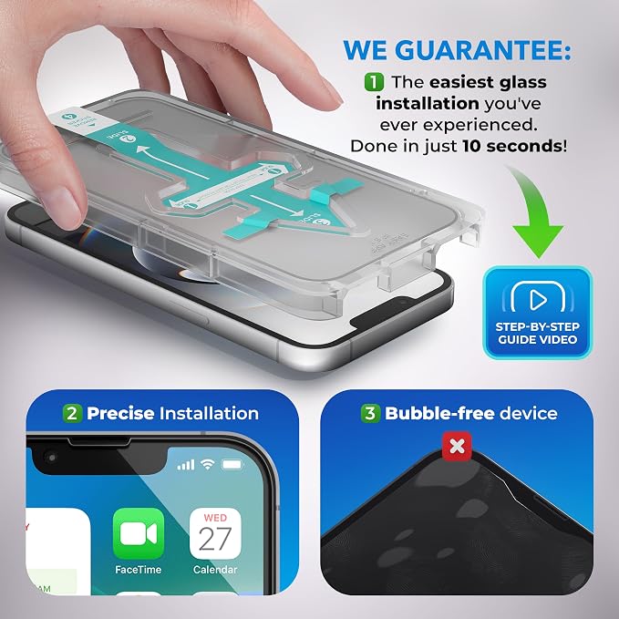 Deppa Premium Screen Protector for iPhone 13 Mini (5.4) 2 Pack | Anti-Fingerprint | Bubble-Free | Easy Installation Kit | Ultra-Resistant