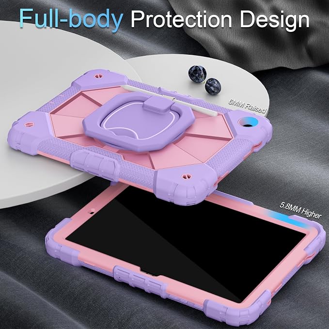 Auizotl Case for Samsung Galaxy Tab A11+/A9+ Plus 11 Inch with Screen Protector/Rotating Stand/Pen HolderMilitary Grade Shockproof Cover for Galaxy Tab A11 Plus /A9 Plus CasesBlack