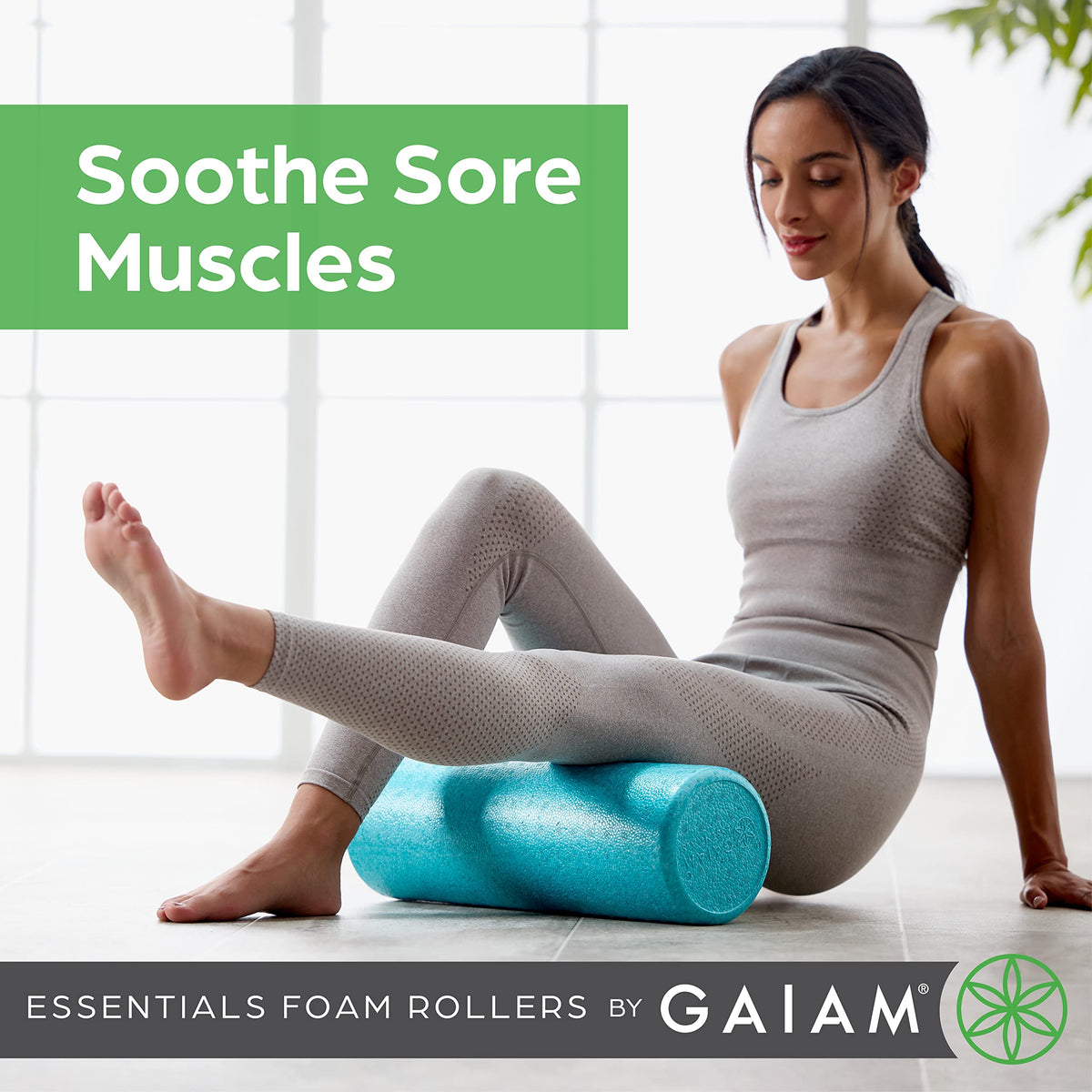 Gaiam Essentials High-Density Foam Roller 18” Teal