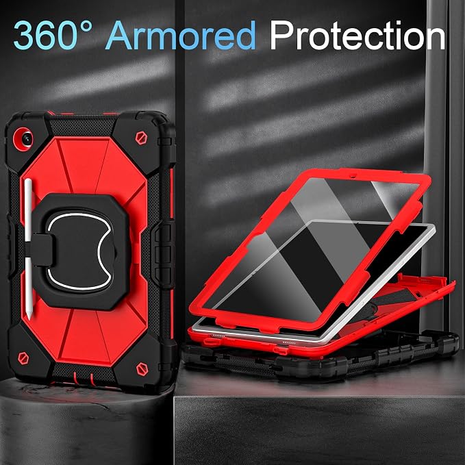 Auizotl Case for Samsung Galaxy Tab A11+/A9+ Plus 11 Inch with Screen Protector/Rotating Stand/Pen HolderMilitary Grade Shockproof Cover for Galaxy Tab A11 Plus /A9 Plus CasesBlack