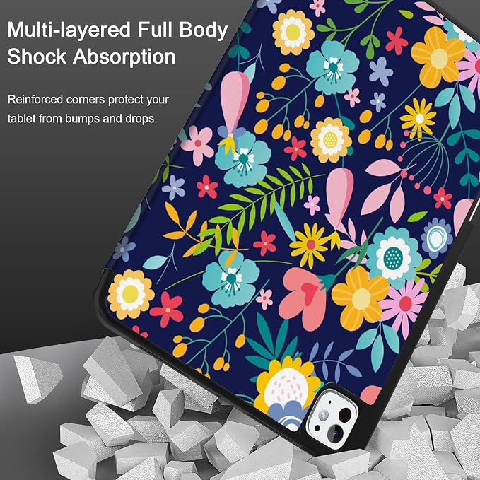 Case for iPad Pro 13 inch (M5 2025 / M4 2024) – [Built-in Pencil Holder] Ultra Slim PU Leather Trifold Stand Cover with Soft TPU Back Auto Wake/Sleep - Color Leopard