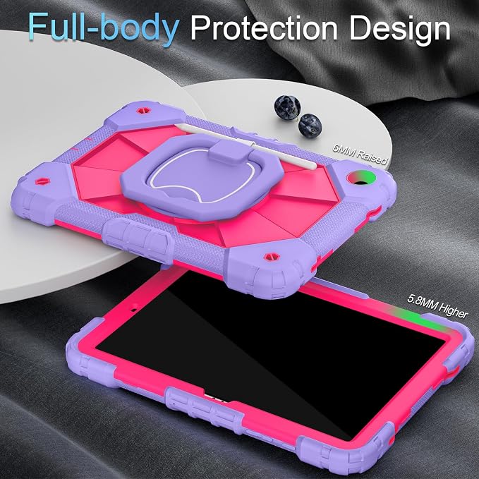 Auizotl Case for Samsung Galaxy Tab A11+/A9+ Plus 11 Inch with Screen Protector/Rotating Stand/Pen HolderMilitary Grade Shockproof Cover for Galaxy Tab A11 Plus /A9 Plus CasesBlack