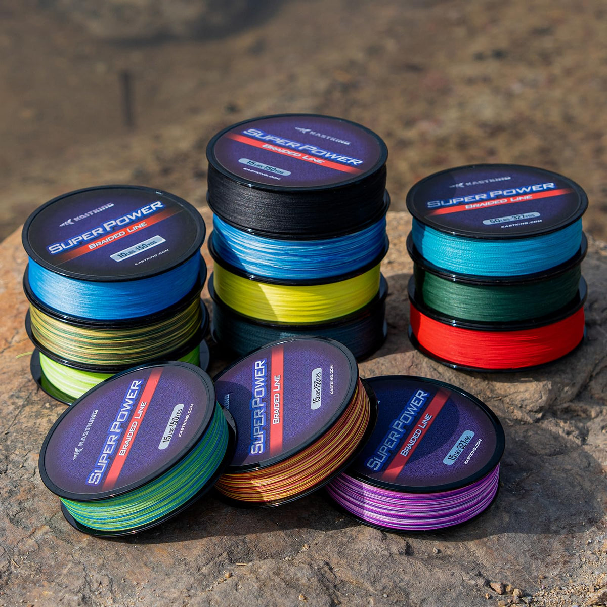 KastKing Superpower Braided Fishing Line, Black, 20LB, 300+27 Yds
