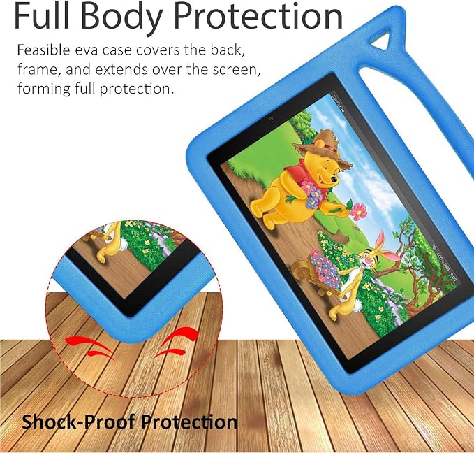 Case for Amazon Fire HD 10 Inch Tablet (11th Generation 2021 Released) - Lightweight Shockproof Kickstand Handle Kids Cover Case + 1 Screen Protector and 1 Stylus (Black)