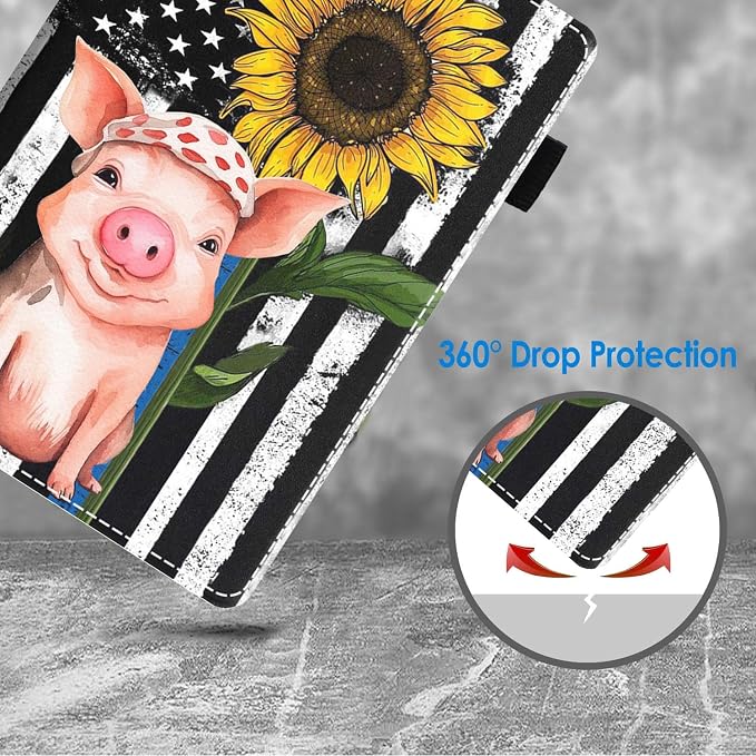 Case for Amazon Kindle Fire HD 10 Tablet 10.1 (9th/7th Generation 2019/2017 Release) Slim Folding Stand Folio Cover with Card Slot &amp Auto Wake/Sleep - African American Girl
