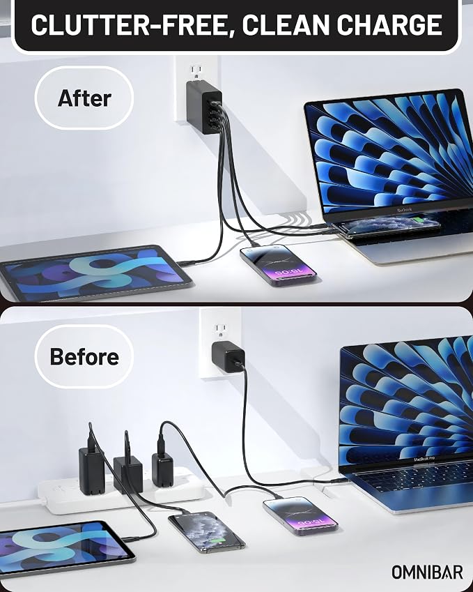 140W USB C Charger 4-Port GaN PD3.1 PPS Fast Charger Power Adapter | Foldable Plug Travel Essential for MacBook Pro/Air Laptop iPhone 17/16/15 Pro Max Galaxy S26/S25 Ultra iPad Steam Deck