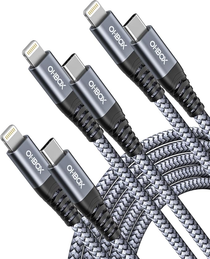 iPhone Charger Cable 6FT USB to Lightning Cable 3Pack Braided USB iPhone Charger Fast Charging Cable iPhone Cord Compatible with iPhone 14/13/12/11/Pro/Max/Mini/X/Plus/8/7/6/5S/SE/Plus/iPad and More