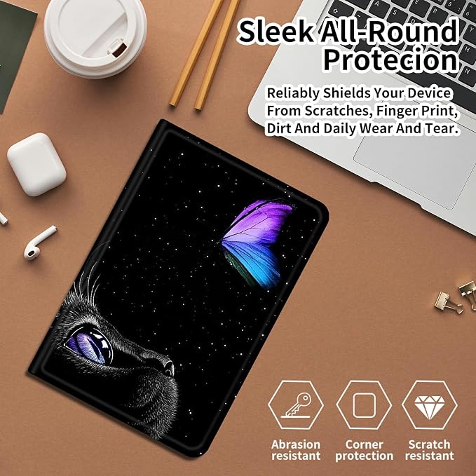 Case for Fire 7 Tablet &amp Fire 7 Kids (12th Gen 2022 Release) - Slim PU Leather Protective Smart Cover with Auto Sleep/Wake &amp Multi-Angle StandBlue Dandelion
