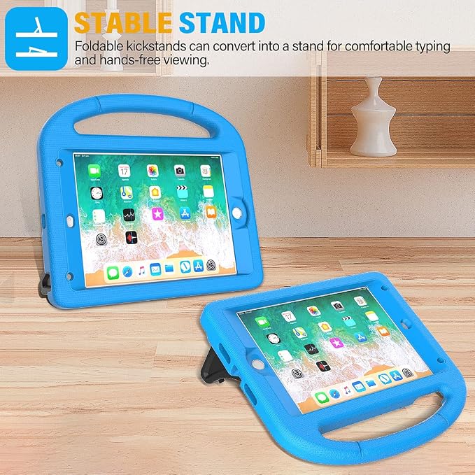 SUPLIK Kids Case for iPad mini 4/5 (7.9) Built-in Screen Protector Durable Shockproof Protective Cover with Handle Stand for 7.9 inch Apple iPad mini 4th/5th Generation Black