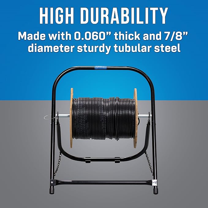 Jonard Tools CC-2721 High Durability Steel Cable Caddy, Holds Cable Reels Up To 20" Diameter and 100 lb Capacity