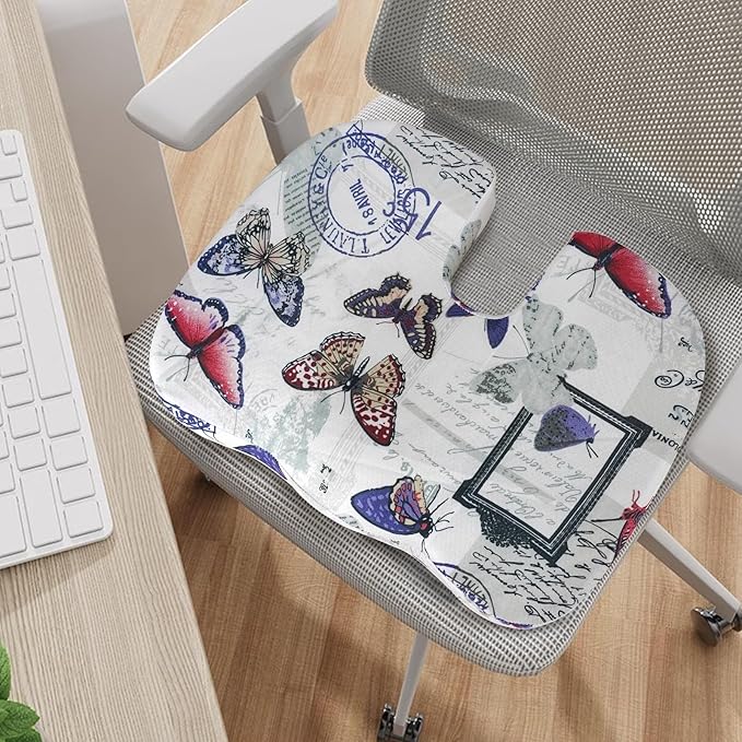 Tailbone Pain Relief Cushion, Memory Foam Seat Cushion for Pressure Relief Coccyx Cushion for Sciatica Pain Ergonomic Seat Cushion for Office Desk Chair