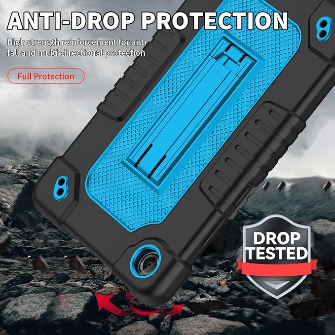 for Lenovo Tab One 8.7 inch Tablet Case Shockproof Hybrid Cover Built in Kickstand Shoulder Strap Hybrid Protective Cover for Lenovo Tab One/K9 TB305FU (2025) 8.7 Tablet (Black)