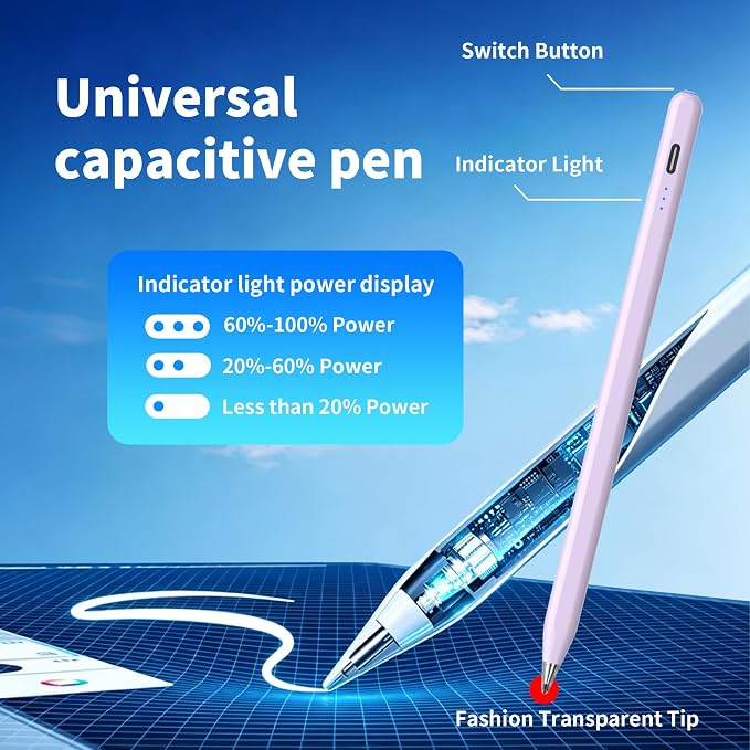 Galaxy Tab A11+ Stylus Pen for Samsung Table A11/A9+/A9 Drawing Stylus for Android Tablets Precise Writing PencilFast ChargingAuto SleepButton on/Off (Black)