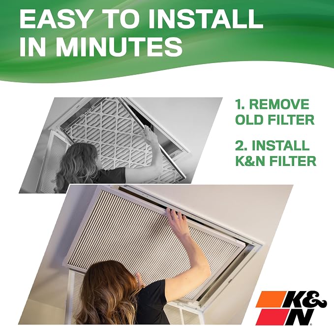 K&N 14X24X1 HVAC Furnace Air Filter, Lasts a Lifetime, Merv 13, the Last HVAC