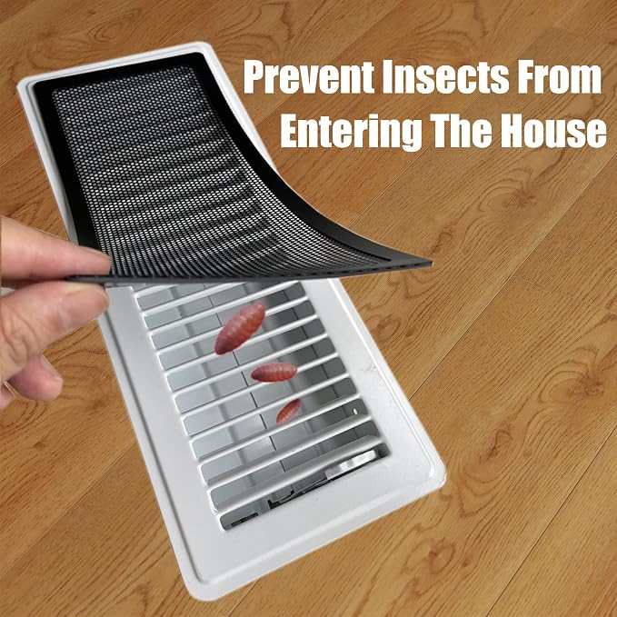 Floor Register Vent Cover- 4"x10" Magnetic Air Vent Screen Mesh Cover