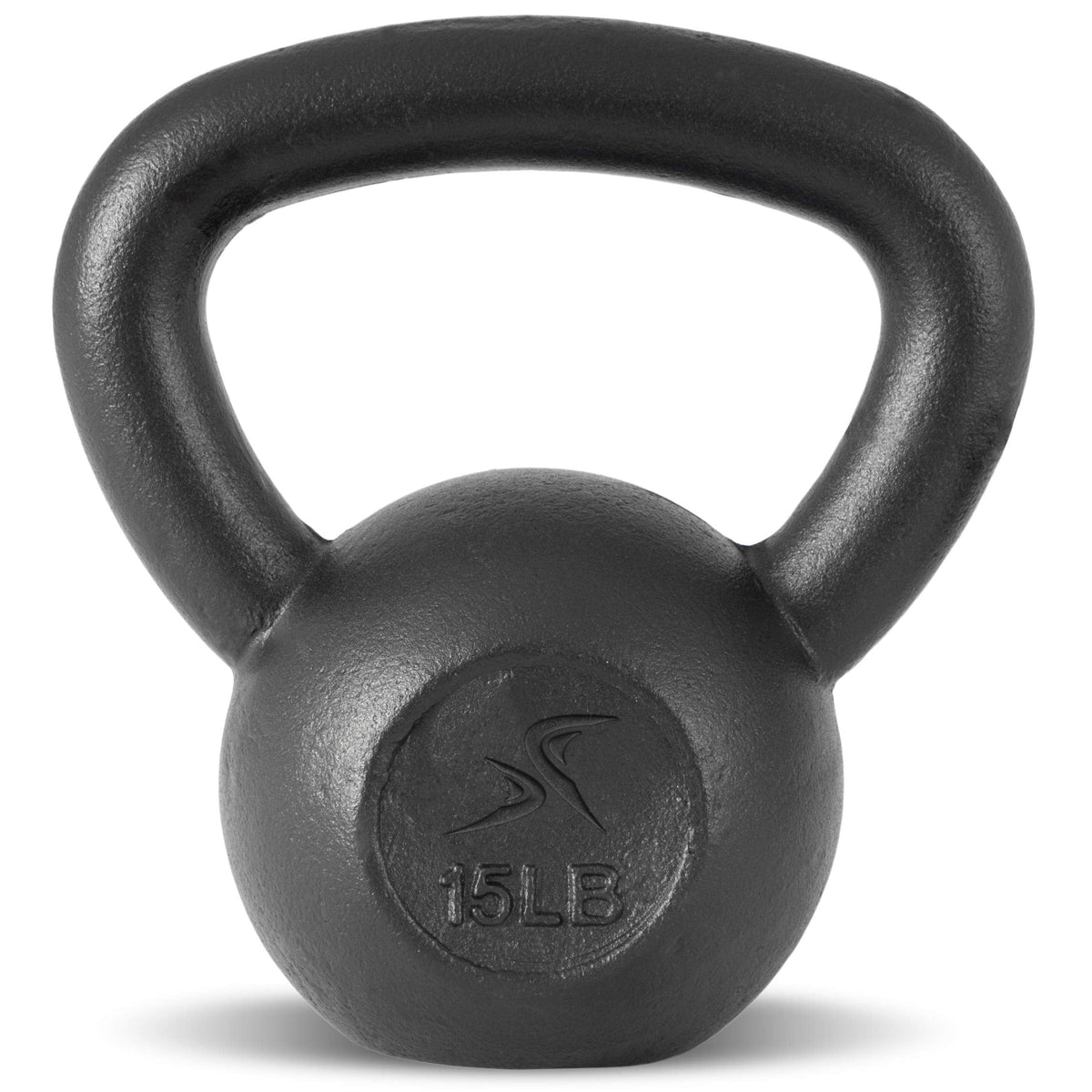 ProsourceFit Solid Cast Iron Kettlebells Weights for Full Body Workout, 15 LB