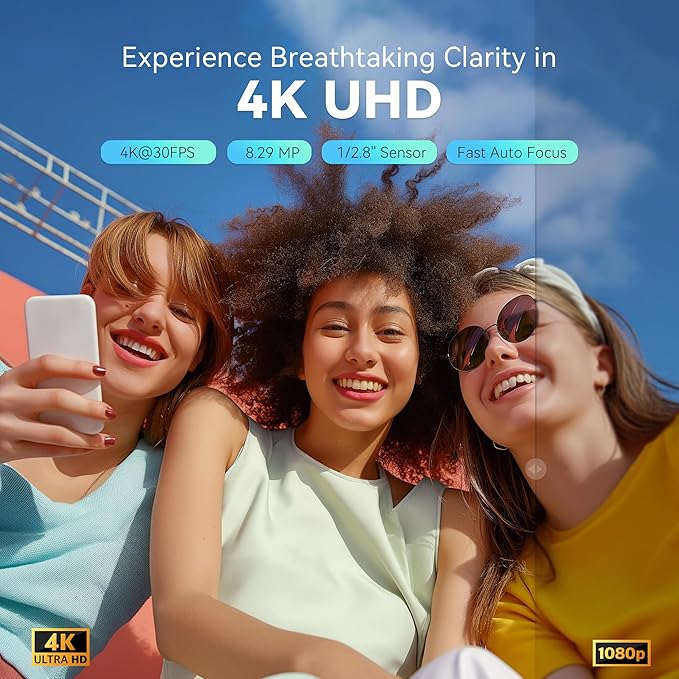 TONGVEO 4K NDI PTZ Camera AI Auto-Tracking 20X Optical Zoom HDMI IP Live Streaming SDI USB3.0 PoE LAN Supports for Church Worship Event Video Conference YouTube OBS vMix Zoom Teams and More