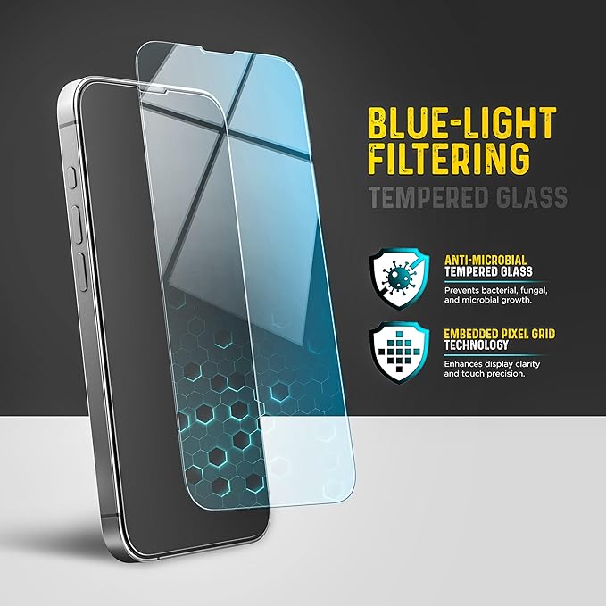 magglass Blue-Light Blocking Screen Protector for iPhone 16e Tempered Glass with Bluelight Filter (Easy Applicator Included)