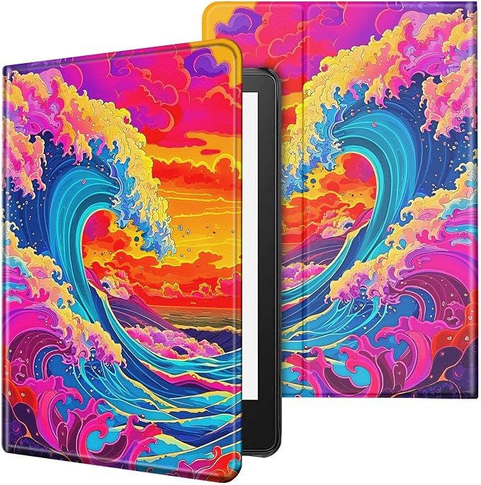 Case for All-New Kindle Paperwhite 12th Generation 7 inch 2024 &amp Kindle Colorsoft Signature Edition 2024 Lightweight Protective PU Leather Smart Stand Cover with Auto Wake Sleep - a Beautiful Gala