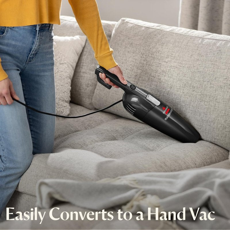 Bissell 2033M Featherweight Stick Lightweight Bagless Vacuum and Electric Broom with Crevice Tool for Hard Floors and Carpets, Black