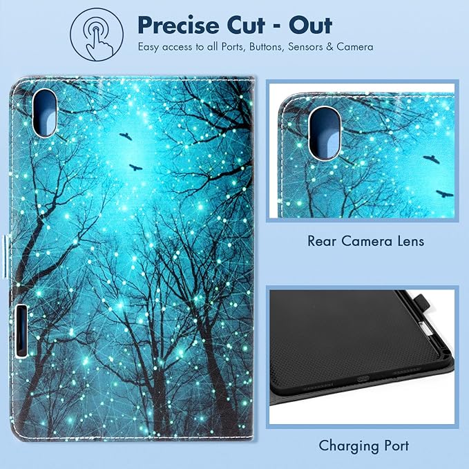 Dteck for iPad A16/10th Generation 10.9 Inch 2022 Case with Pencil HolderPremium PU Leather Folio Multiple Viewing Angles Stand Cover Auto Wake/Sleep Protective Tablet Cases for Women MenBookshelf