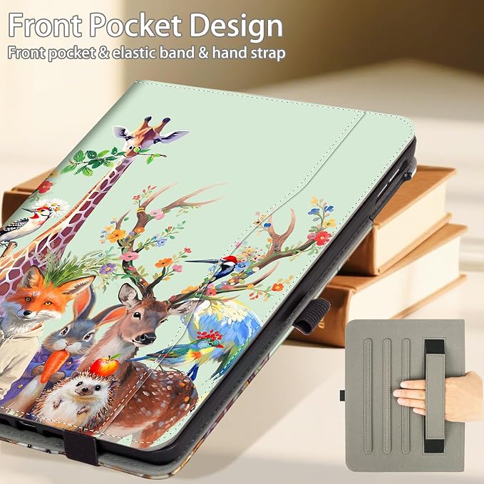 Vimorco for iPad Air 3rd Generation Case Leather iPad Pro 10.5 inch Cover | for iPad 9th/8th/7th Generation Case 10.2 Inch with Pocket&ampPencil Holder&ampHand Strap&ampMulti-Angle Animal Party