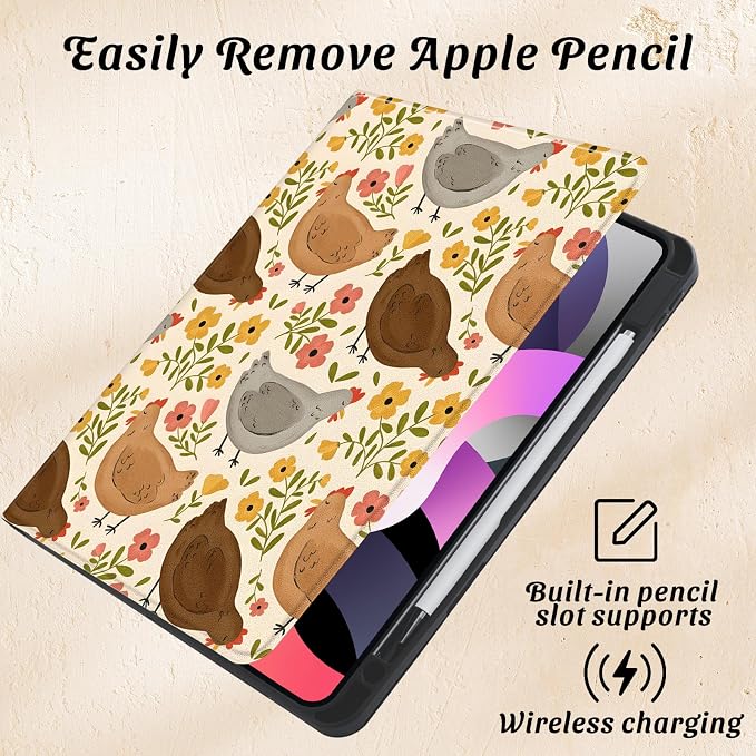 Cute Maple Bear Case for 10.2 iPad 2019/2020/2021(7th/8th/9th Gen) with Pencil Holder Auto Wake/Sleep Leather Soft TPU Back Cover for Women Girls
