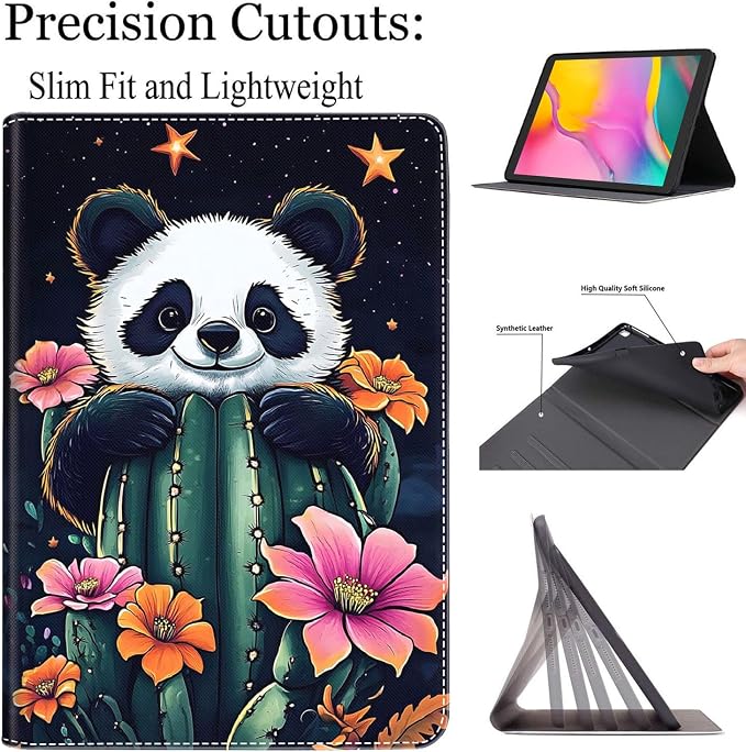 Case for New iPad (A16) 11th Generation 11 Inch 2025 for iPad 10th Generation 10.9 2022 Multi-Angle Smart Stand Cover Auto Sleep/Wake Halloween Panda Wizard and Pumpkin