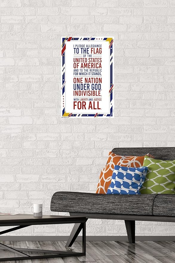 Trends International The United States Of America - Pledge Of Allegiance Wall Poster, 14.725" x 22.375", Premium Unframed Version