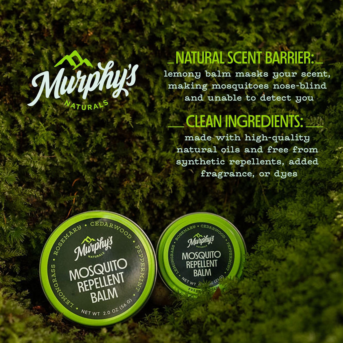 Murphy's Naturals Mosquito Repellent Balm, Plant-Based, 2 oz (Pack of 1)