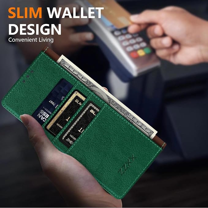 ZZXX for Samsung Galaxy S25 Wallet Case with [RFID Blocking] Card Slot Stand Strong Magnetic Leather Flip Fold Protective Phone Case for Samsung Galaxy S25 Case Wallet(Black-6.2 inch)