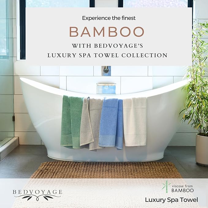 BedVoyage Luxury Bath Towel - Ultra Soft Plush Bathroom Towel - Highly Absorbent Viscose from Bamboo Bath Towels Ultra Soft - Spa Towels for Body - Seaglass