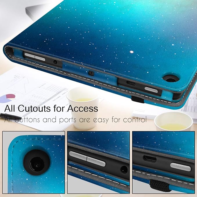 Folio Case for 10.1 Inch Previous Fire HD 10 Tablet | Famavala Stand Cover for [7th/9th Generation 2017/2019 Released] (BlueSky)