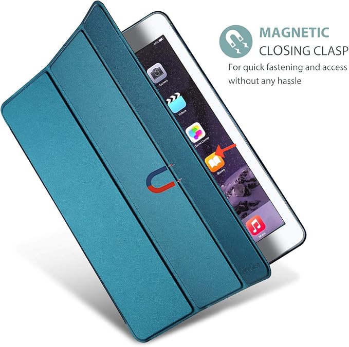 ProCase Slim Stand Case for iPad Air 2nd Gen 2014 Black | Fits Models A1566 / A1567 Ultra Slim Lightweight Protective Shell Translucent Frosted Back