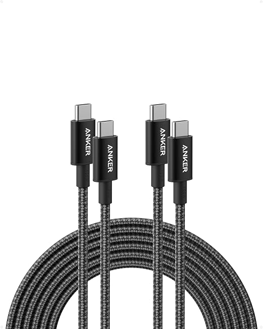 Anker USB C to USB C Cable 100W Fast Charging Cable (2-Pack 10 ft Black) | For iPhone 17 Series MacBook Pro 2020 Pixel and More (Not for Video Output)
