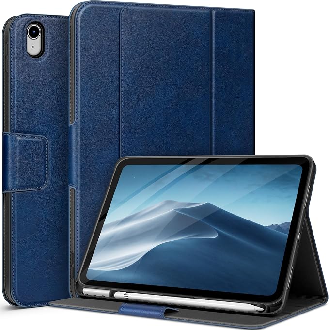 auaua Case for iPad (A16) 11th/10th Generation | with Pencil Holder Pocket Typing Angle Muti-Stand Magnetic Closure Auto Sleep/Wake