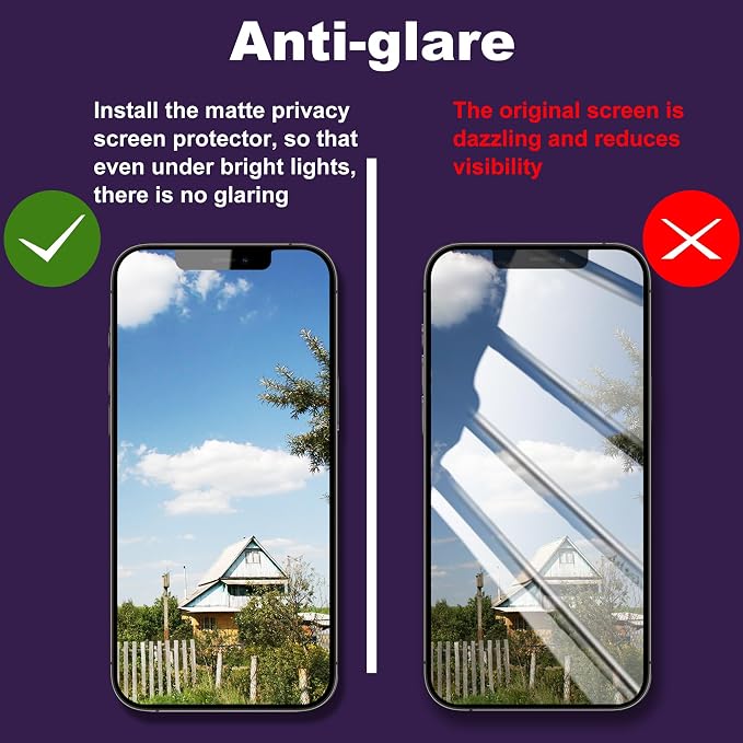 [2-Pack Matte Tempered Glass Screen Protector for iPhone 15 Pro Max Anti-Fingerprint &amp Oil Resistant Smooth as Silk 9H Hardness Bubble-Free Case Friendly 6.7-Inch
