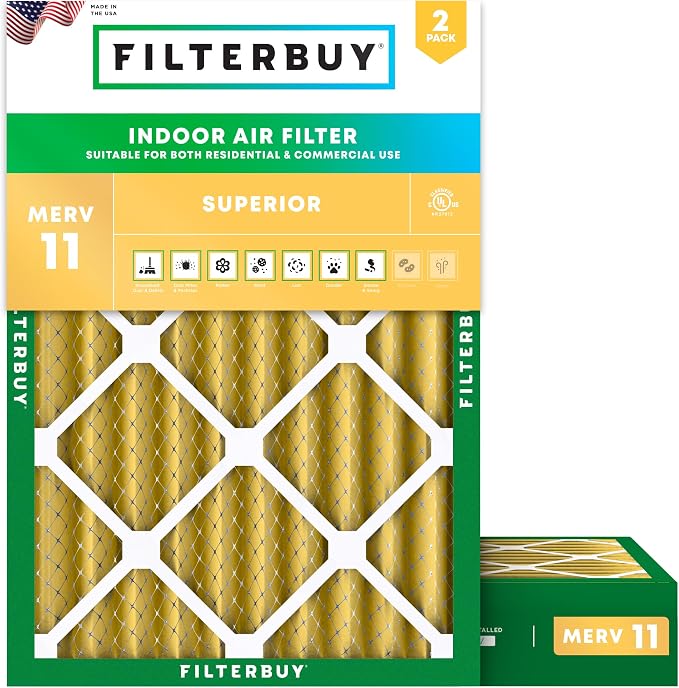 Filterbuy 18x24x4 Air Filter MERV 11 Superior Pet & Allergy Defense,
