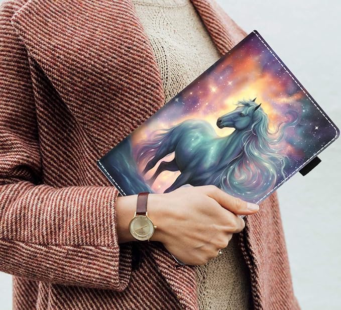 Case for Amazon Kindle Fire HD 10 Tablet (10.1 inch 9th/7th Generation 2019/2017 Release) Slim PU Leather Stand Folio Cover with Auto Wake Sleep Abstract Paint Butterfly