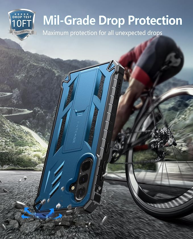 FNTCASE for 11 Pro XL Case Rugged Kickstand 2 Front Frames Black | Built-in Screen Protector 20FT Military-Grade Drop Protection Rugged Heavy Duty Shockproof Full Body Protective Cover