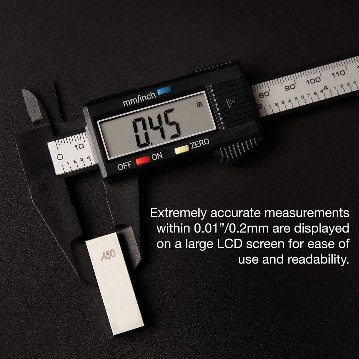 NEIKO 01417A 6” Digital Caliper | Electronic Measuring Tool | Range of 0-6”or 0-150mm | Inch and Millimeters | Large LCD Display | External and Internal Measuring Jaw | Zero Setting and Auto Off