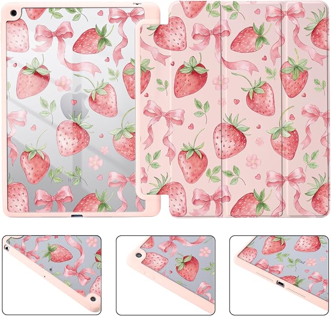 Joyland Leopard Print for iPad 10th Generation Case 10.9 inch 2022/iPad (A16) 11th Gen 11 2025Built-in Pencil Holder with Shockproof Cover Clear Transparent Back Shell Auto Wake/SleepBlack
