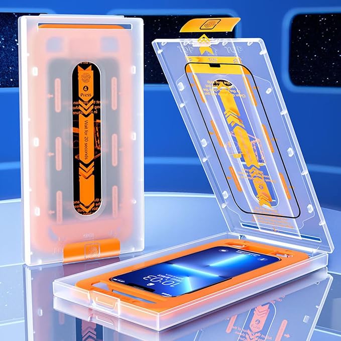 16 Pro Screen ProtectorAuto-Dust Removal Compartment With IPhone 16 Pro Screen Protector with Dust Free Chamber [Zero Bubble] 9H+Tempered Glass Films Shockproof (16 Pro)