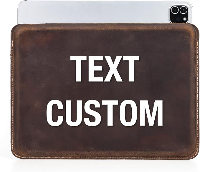 Top Grain Leather 12.9 Tablet Sleeve Slim Protector Vintage Design Fully Handmade Compatible with 12.9 iPad Pro 3/4/5/6 Gen Fits A2233 A2069 A2378 A2379 A2461 A2462 Coffee 12.9 Inch
