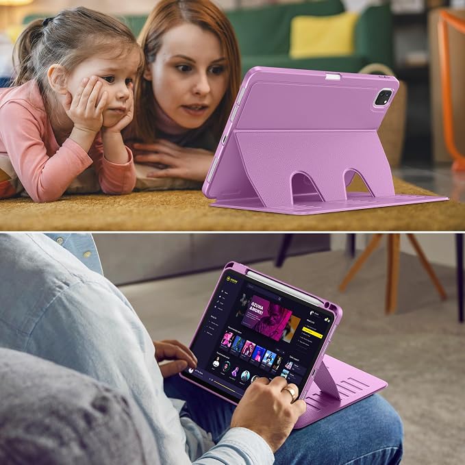 VIKESI Case for iPad Pro 11 inch (M5/M4) 2025/2024Multiple Angles Magnetic Stand CoverShockproof BackPencil Holderand Auto Sleep/WakeBlack