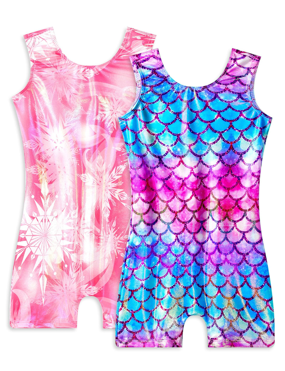 Snowheart Gymnastics Leotards for Girls Size 7-8Y Fish Scale Snowflake