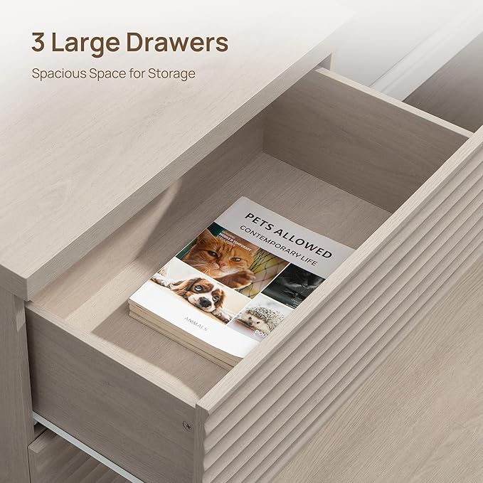 SICOTAS Buffet Cabinet with Storage, Fluted Accent Sideboard Modern Credenza with Larger Drawers, Mid Century Media Console Coffee Bar Table Liquor Cabinet for Dining Room Entryway Kitchen (4 Pieces)