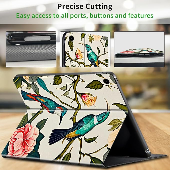 Case for Samsung Galaxy Tab A9 Plus 2023/A11 Plus 2025 11 inch Lightweight Protective PU Leather Smart Stand Cover with Auto Wake Sleep Tablet Case Cover - American Flag &amp Fish
