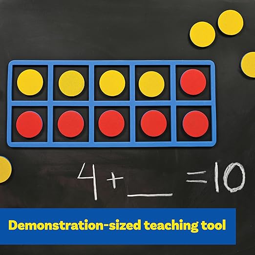 LEARNING ADVANTAGE Giant Magnetic Foam Ten Frames | Early Math Manipulative | 2 Frames with 20 Disks | Teach Number Concepts, Addition and Subtraction