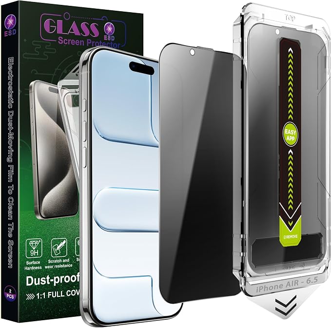 2-Pack Matte Privacy Anti-Spy Screen Protector for iPhone 17 Pro Max (6.9-Inch)Anti-Glare9H Tempered GlassFull CoverageAnti-FingerprintAuto Dust RemovalBubble-Free